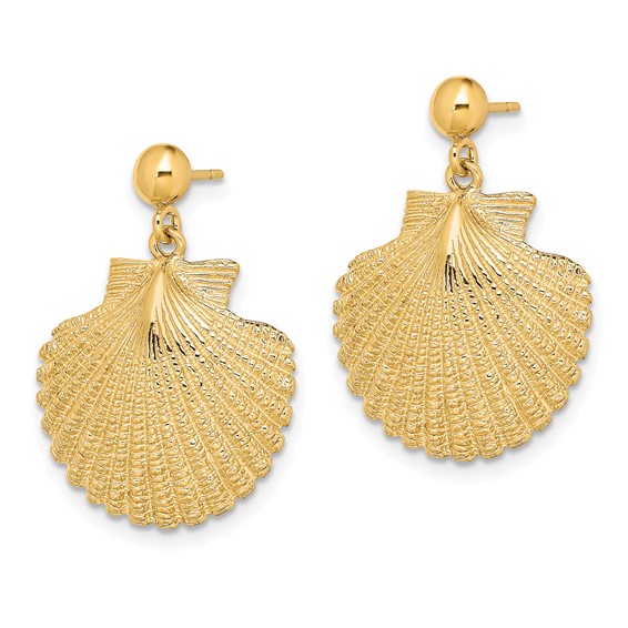 14K Scallop Dangle Earrings