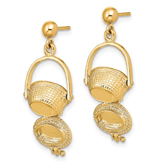 Gold Basket Post Earrings