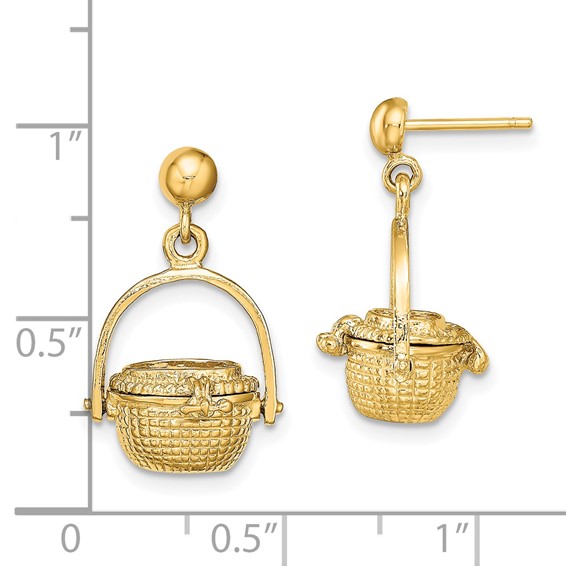 Gold Basket Post Earrings
