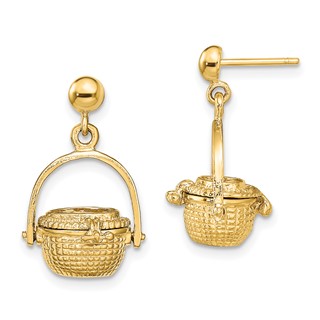 Gold Basket Post Earrings