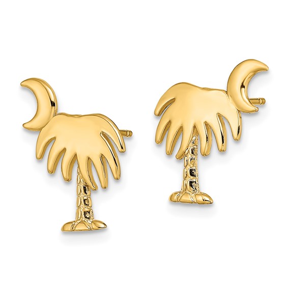 Gold Palm Tree Post Earrings