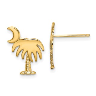 Gold Palm Tree Post Earrings