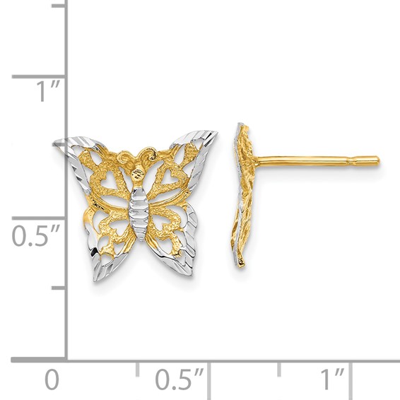 Gold Butterfly Post Earrings