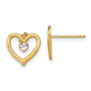Gold Heart Post Earrings