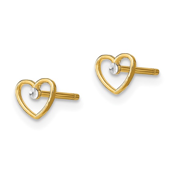 Gold Heart Post Earrings