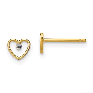 Gold Heart Post Earrings