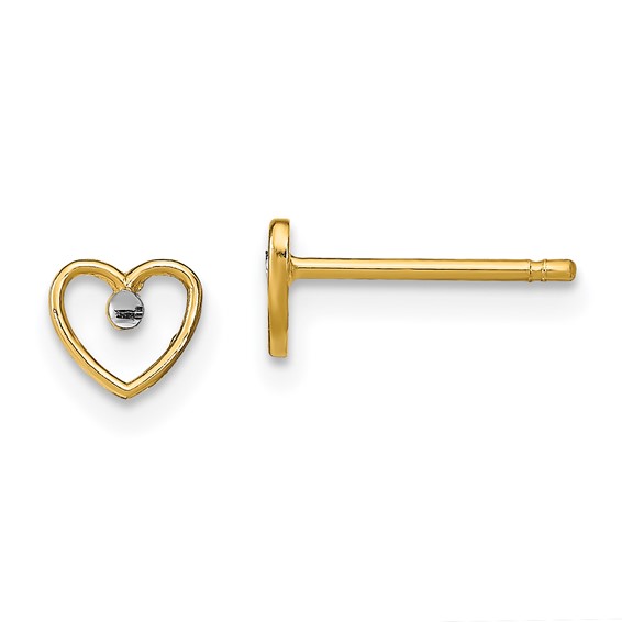 Gold Heart Post Earrings