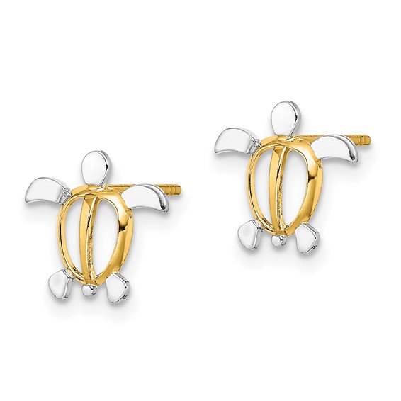 Gold Turtle Post Earrings