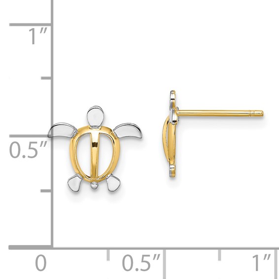 Gold Turtle Post Earrings