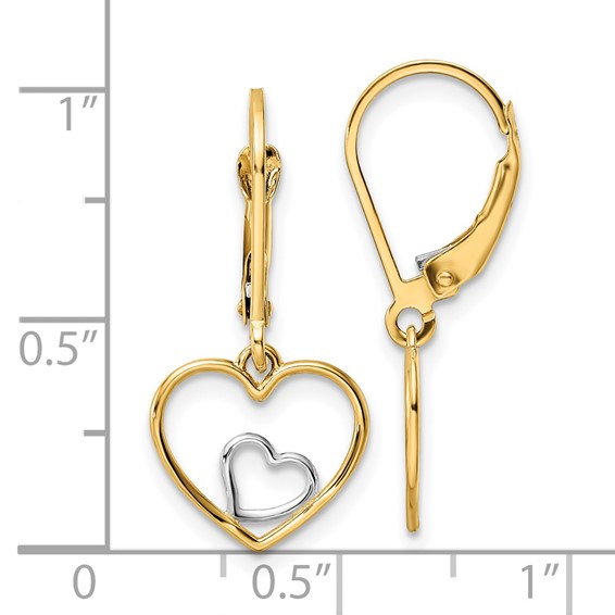 Gold Heart Dangle Earrings