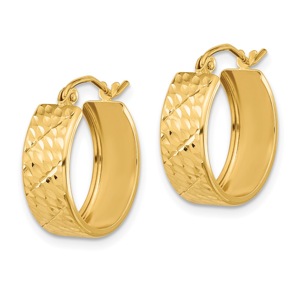 14k Diamond-cut Hoop Earrings (TF1072)