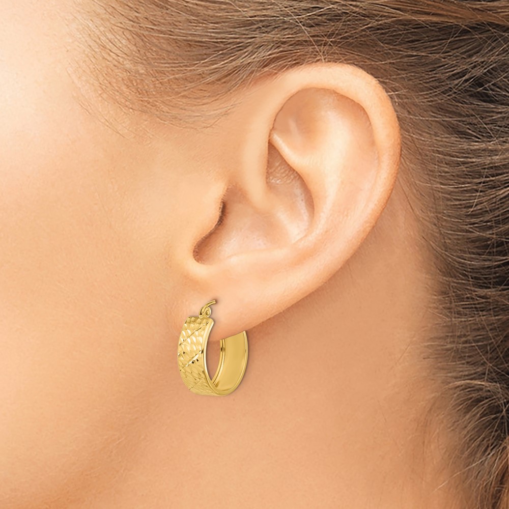 14k Diamond-cut Hoop Earrings (TF1072)