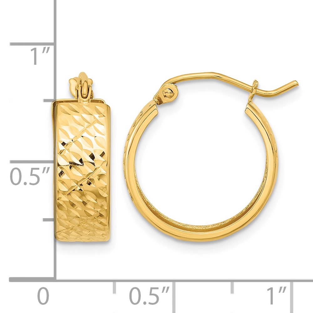 14k Diamond-cut Hoop Earrings (TF1072)