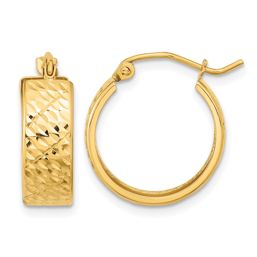 14k Diamond-cut Hoop Earrings (TF1072)
