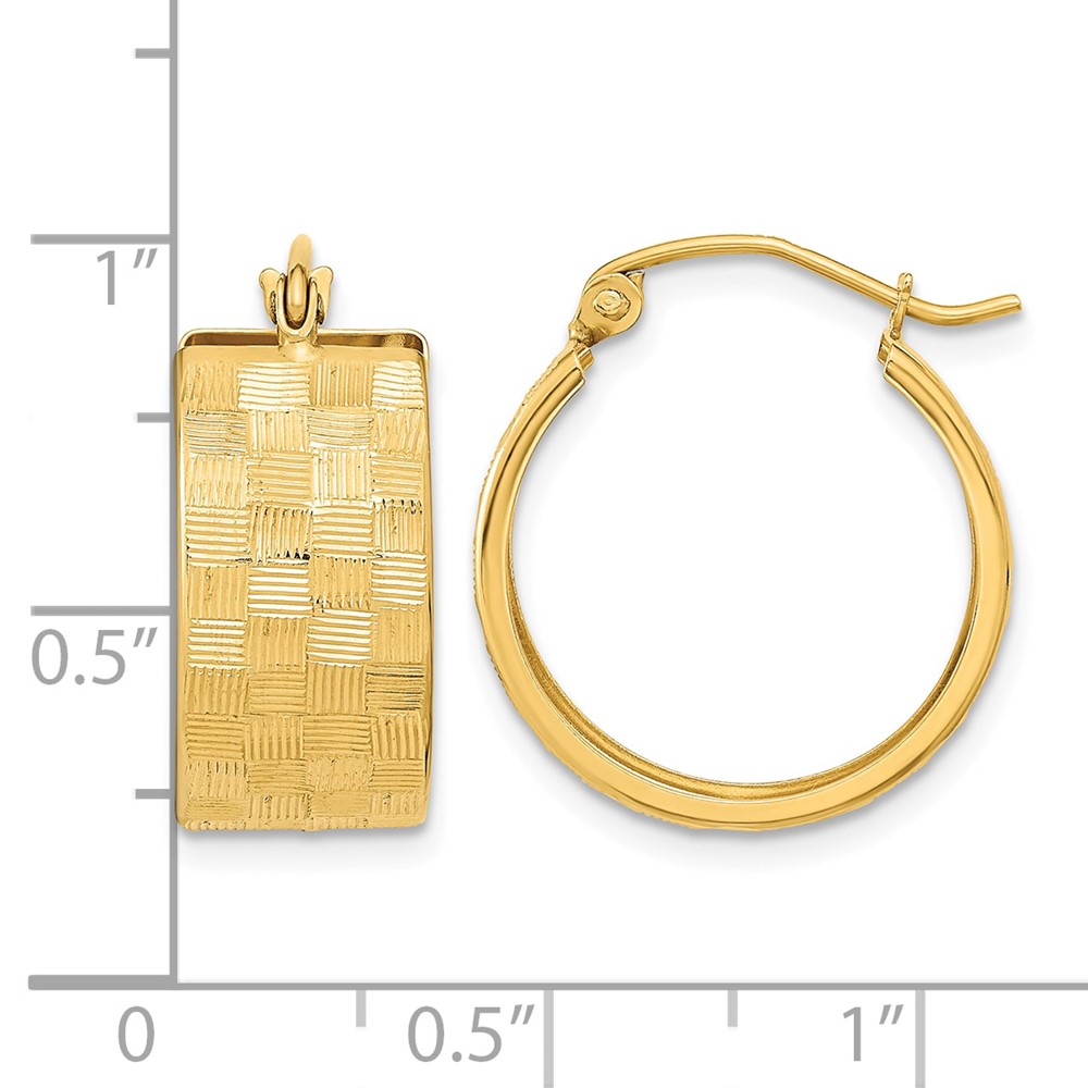 14k Diamond-cut Hoop Earrings (TF1073)