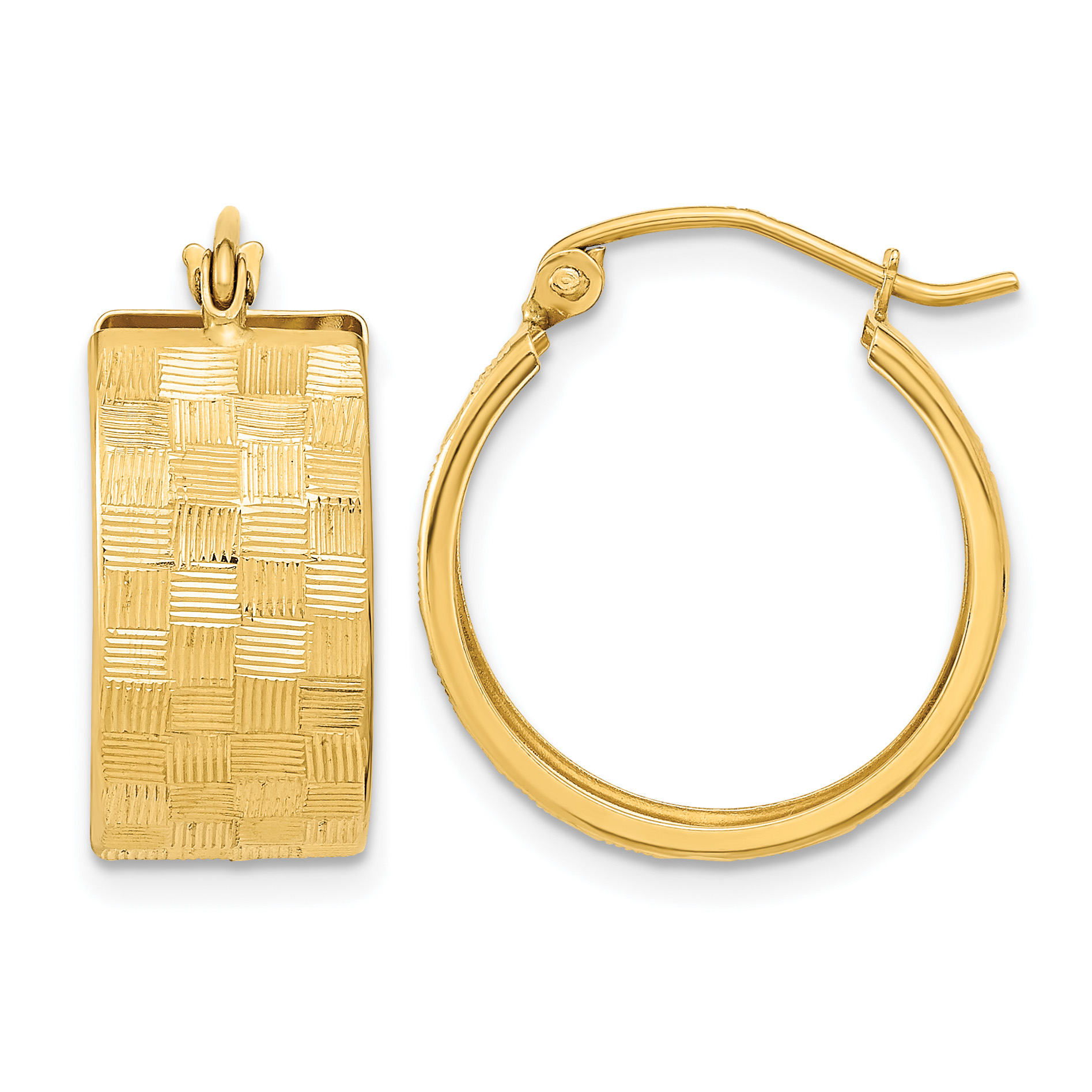 14k Diamond-cut Hoop Earrings (TF1073)