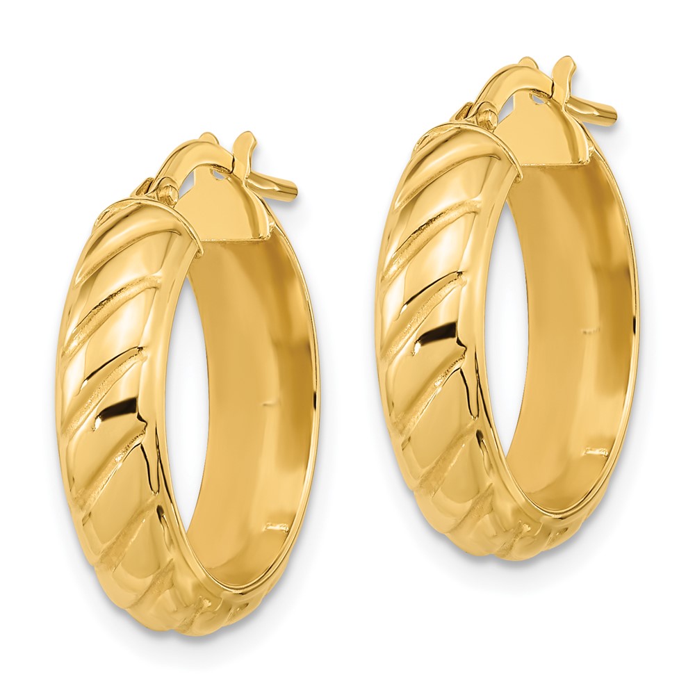 14k Polished Fancy Hoops (TF1074)