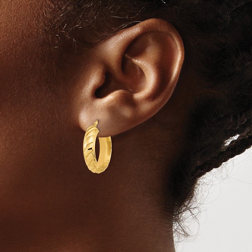 14k Polished Fancy Hoops (TF1074)
