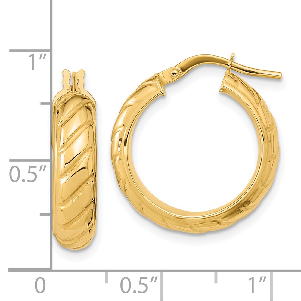 14k Polished Fancy Hoops (TF1074)