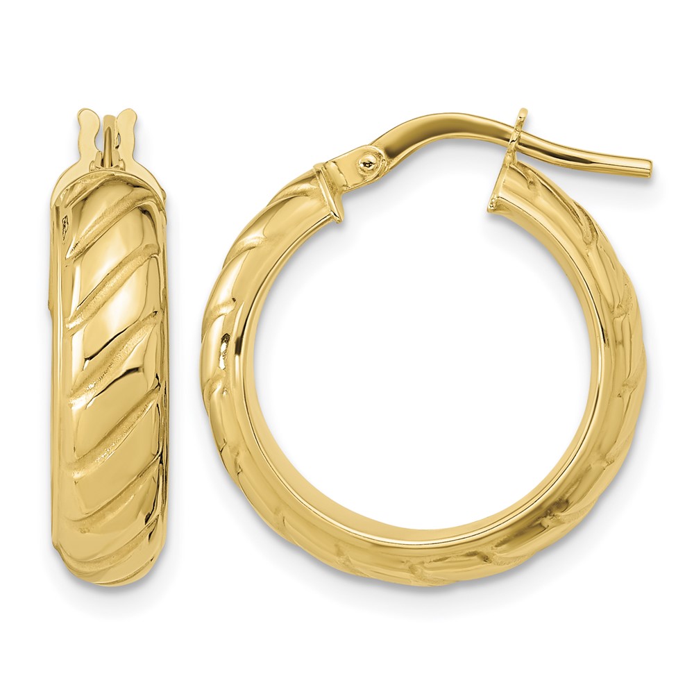 14k Polished Fancy Hoops (TF1074)