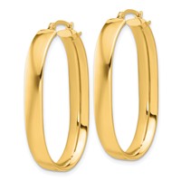 14K Yellow Gold 5.75x 38mm Polished Oval Tube Hoop Earrings view 2