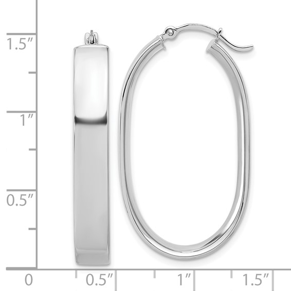 5.75mm Gold Oval Tube Hoop Earrings