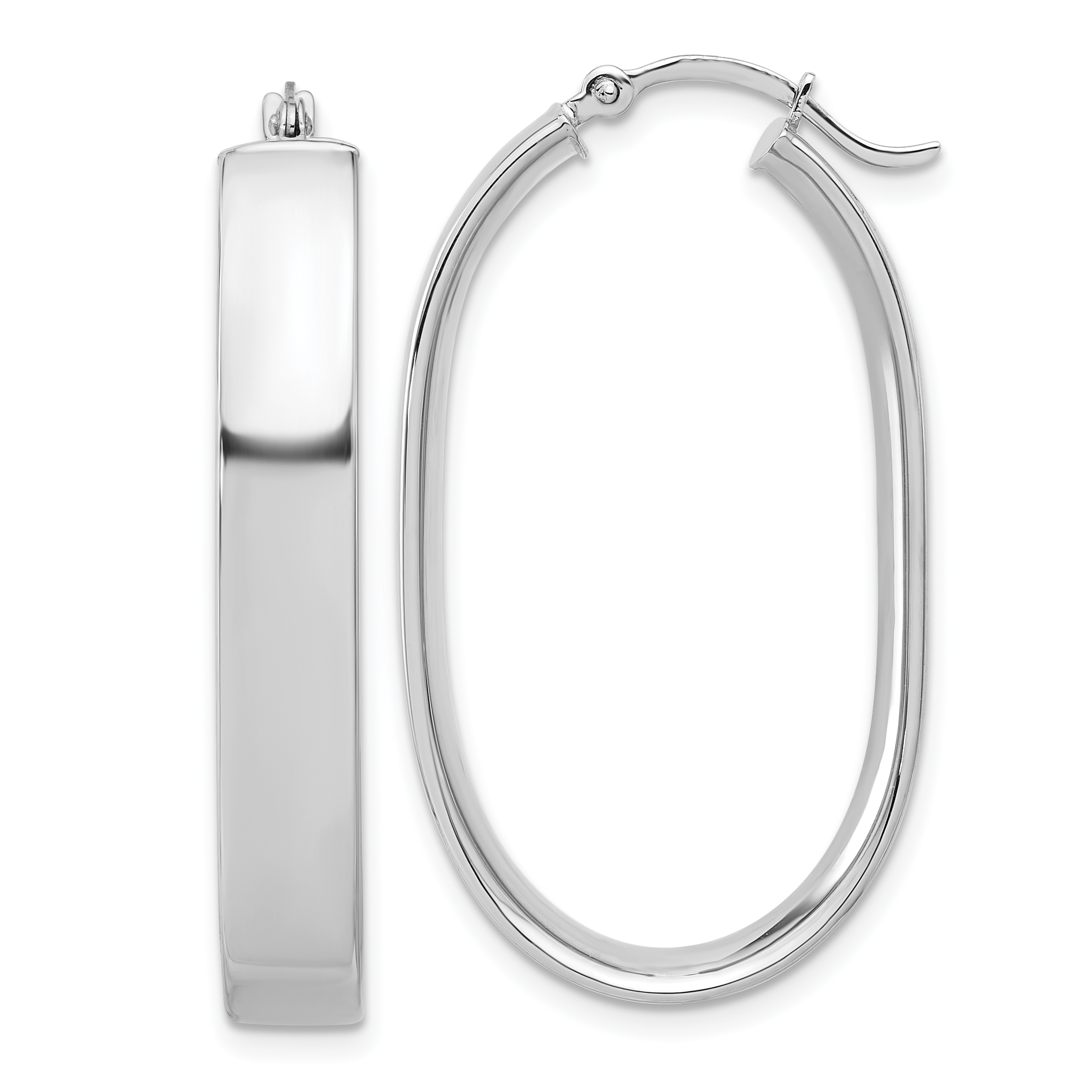 14k White Gold Oval Hoop Earrings Ebay 14k White Gold Oval Hoop Earrings