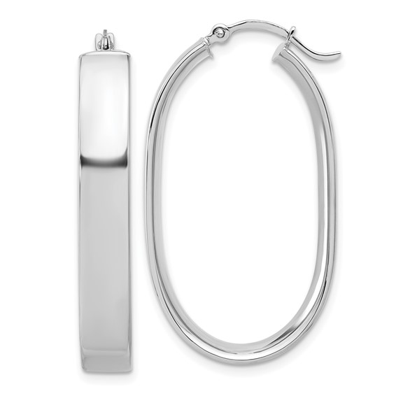 5.75mm Gold Oval Tube Hoop Earrings