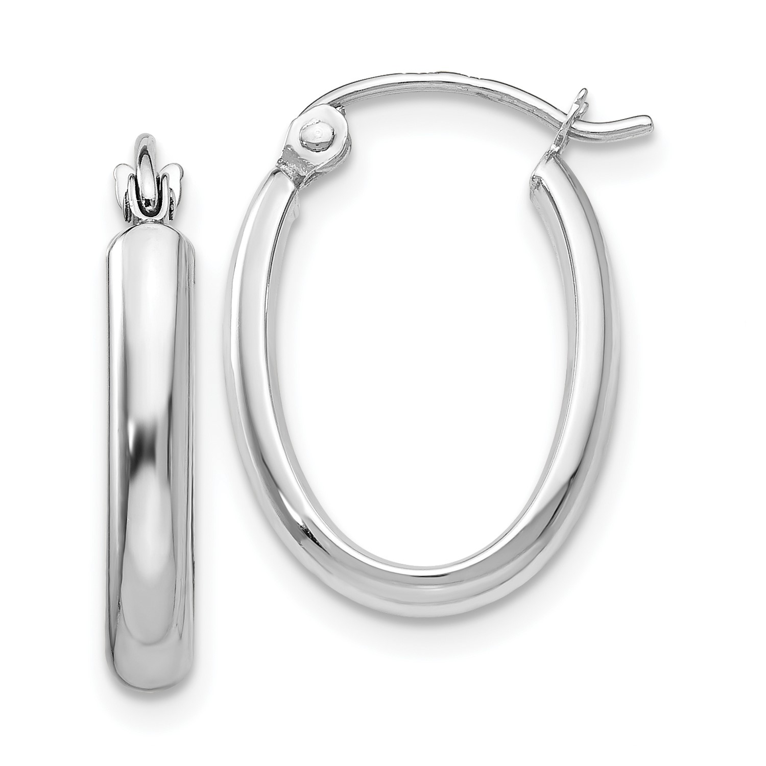 14k White Gold Polished 2 75mm Oval Hoop Earrings Ebay 14k White Gold Polished 2 75mm Oval Hoop Earrings 18mm X 13mm