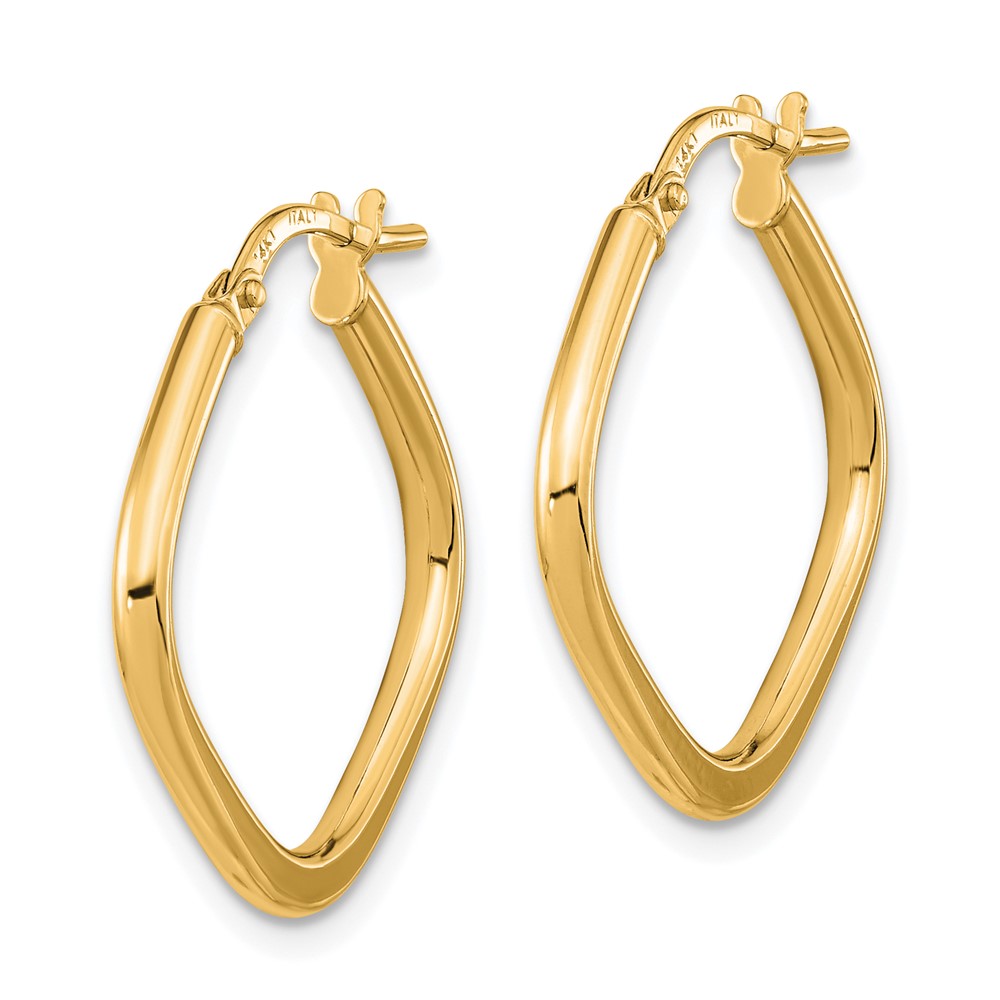 14k Rose Gold Polished Square Hoops (TF1208R)