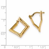 14K Yellow Gold Gold Polished Twisted Square Earrings view 2