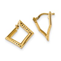 14K Yellow Gold Gold Polished Twisted Square Earrings view 1