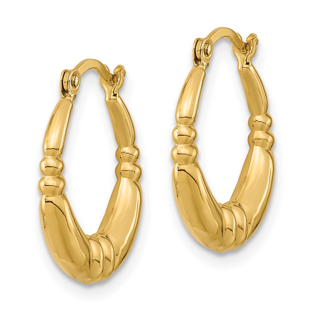 14K Polished Hoop Earrings (TF1242)