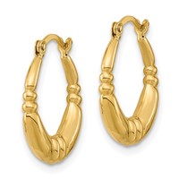 14K Yellow Gold Polished Hoop Earrings view 2