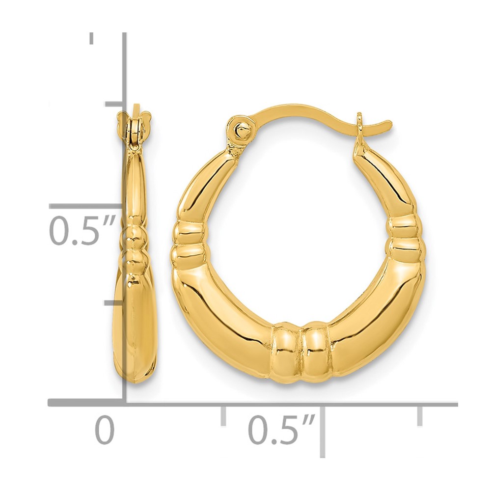 14K Polished Hoop Earrings (TF1242)