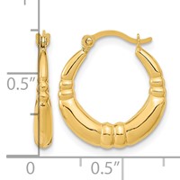 14K Yellow Gold Polished Hoop Earrings view 4