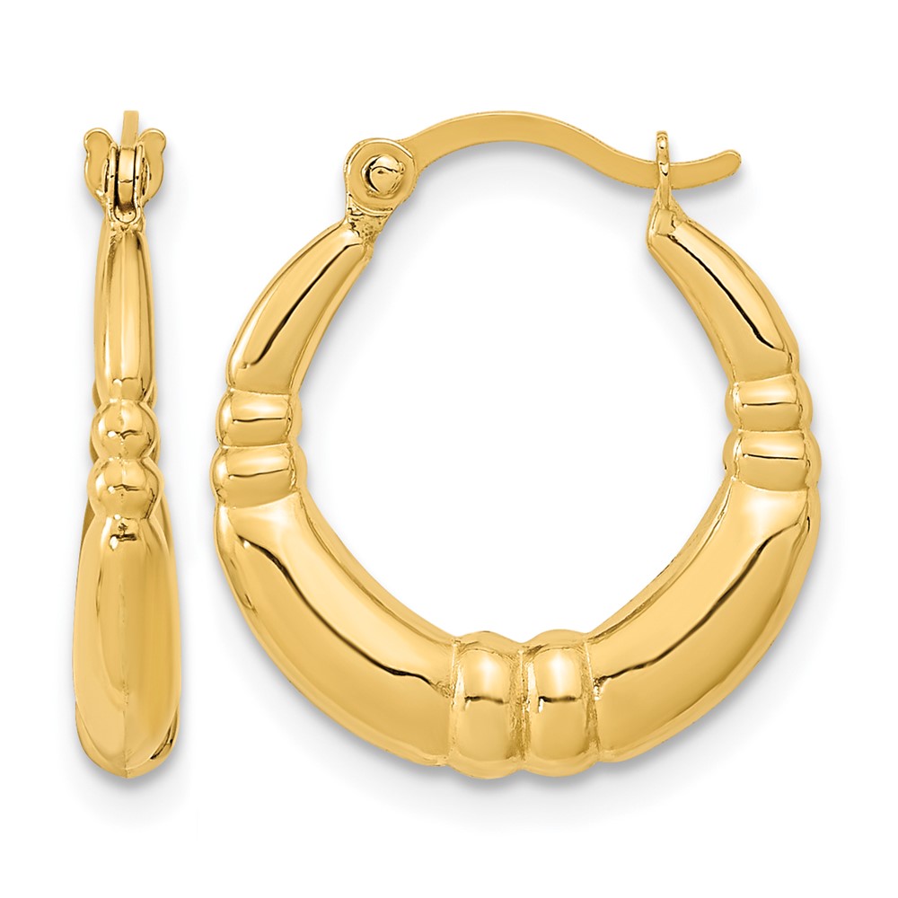 14K Polished Hoop Earrings (TF1242)