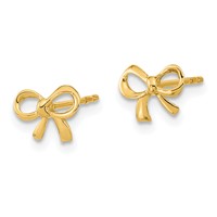 14K Yellow Gold Polished Bow Post Earrings view 2