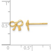 14K Yellow Gold Polished Bow Post Earrings view 4