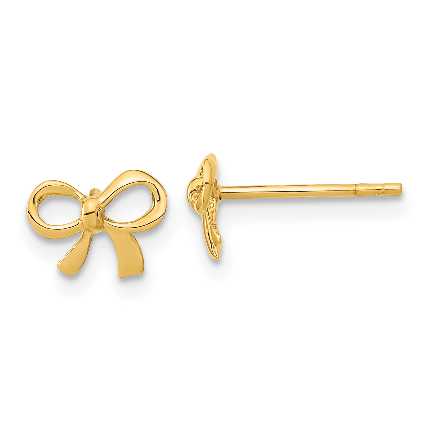 14k Gold Polished Bow Post Earrings (TF1271)