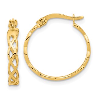 3.5mm Gold Woven Hoop Earrings