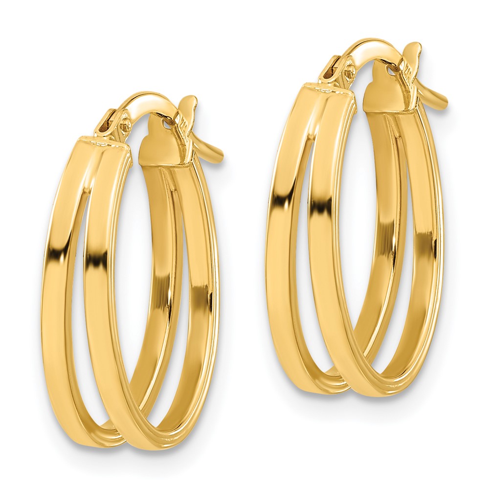 14k Polished Double Hoops (TF1288)