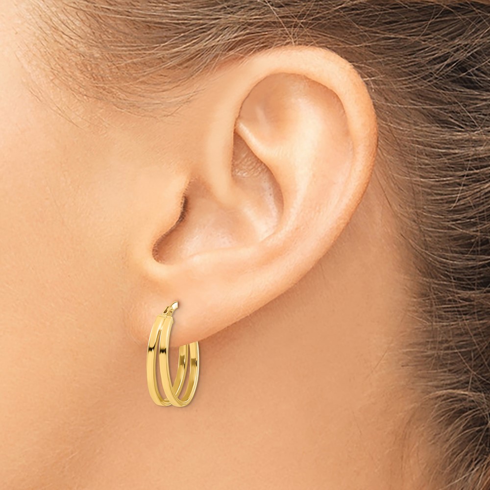 14k Polished Double Hoops (TF1288)