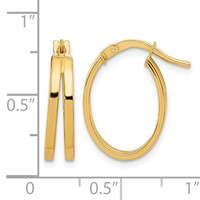 14K Yellow Gold Polished Double Hoops view 4