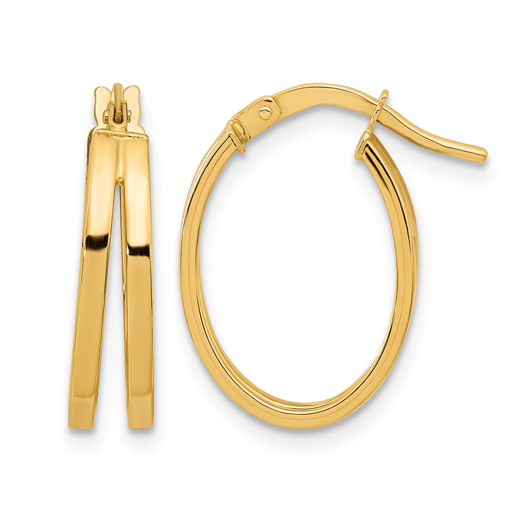 14k Polished Double Hoops (TF1288)