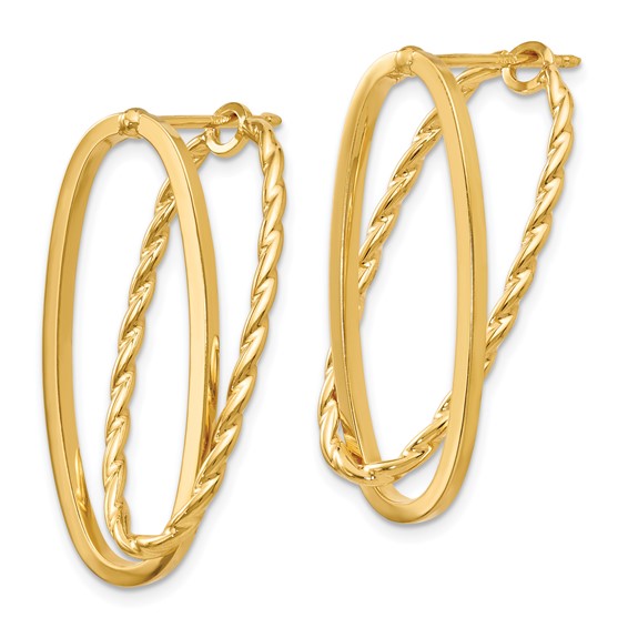 14k Fancy Diamond-Cut Versatile Oval Post Earrings