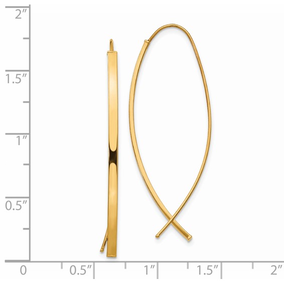 Gold Bar Theader Earrings