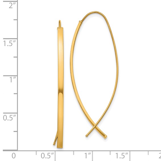 Gold Bar Theader Earrings