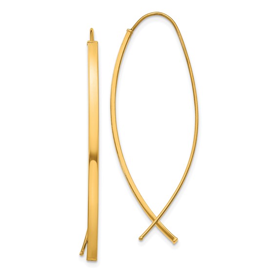 Gold Bar Theader Earrings