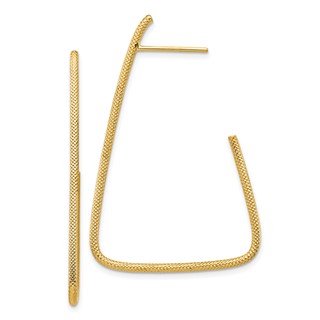 1/2pr 14k Polished & Textured Fancy Post Dangle Earrings